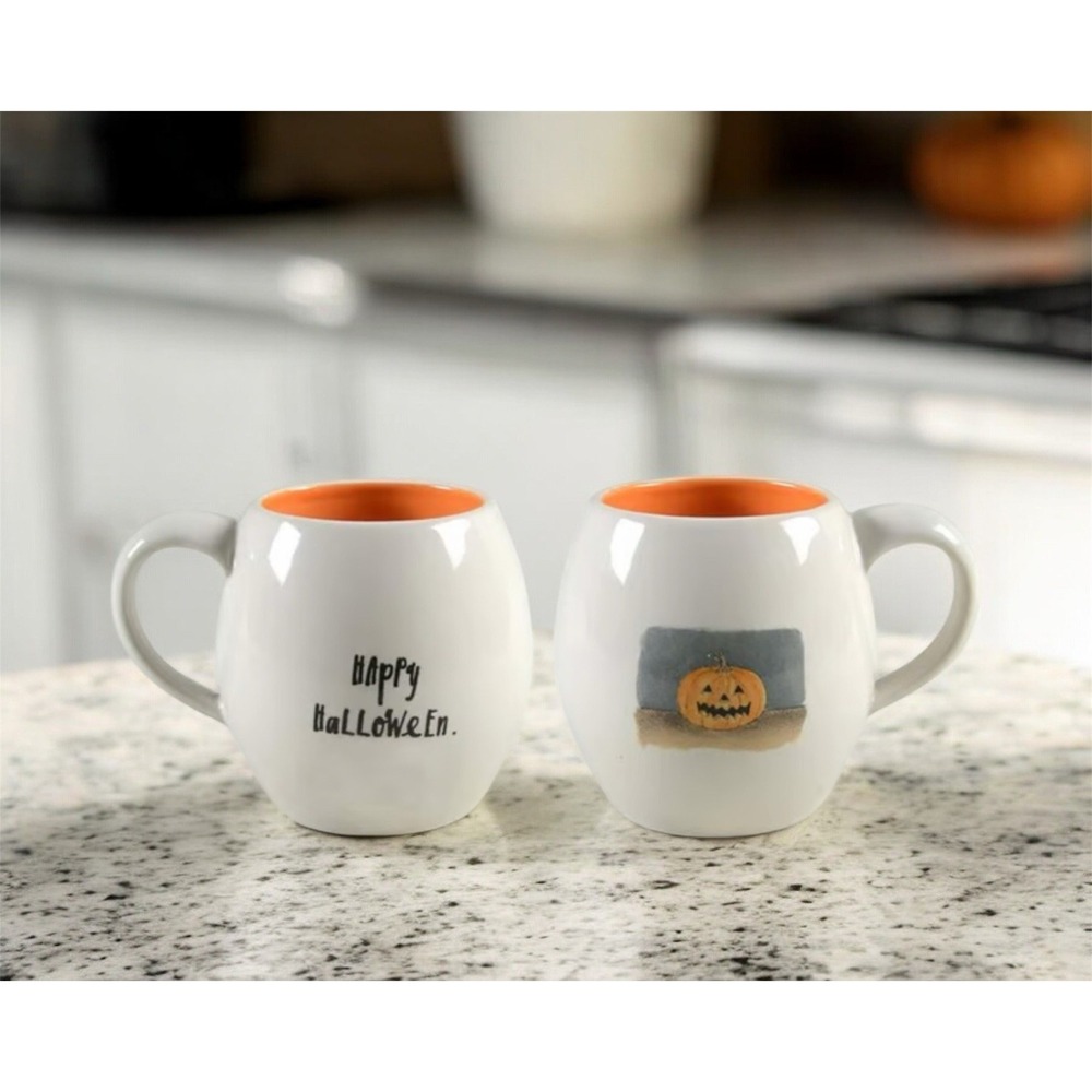 Rae Dunn Happy Halloween Mug Coffee Cup 10 Oz Pumpkin Graphic Artisan Collection